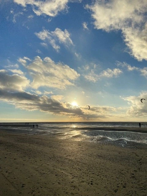 Strand en zee bij Ballum op Ameland